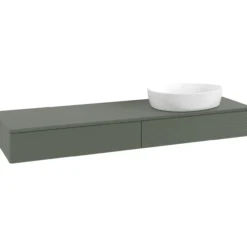 V&b antao servantskap 2 skuffer rillet 1600x190x500 høyre u/kranhull grønn