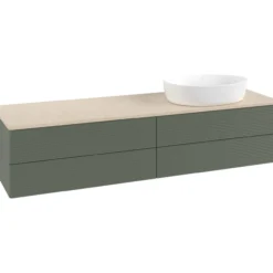 V&b antao servantskap 4 skuffer rillet 1600x360x500 høyre u/kranhull m/lys grønn/créme