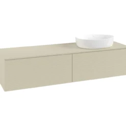V&b antao servantskap 2 skuffer rillet 1600x360x500 høyre u/kranhull silkegrå