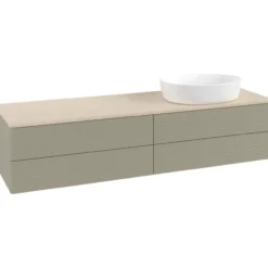 V&b antao servantskap 4 skuffer rillet 1600x360x500 høyre u/kranhull stengrå/créme