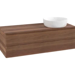 V&b antao servantskap 2 skuffer rillet 1200x360x500 høyre u/kranhull valnøtt/valnøtt