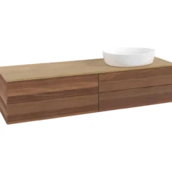 V&b antao servantskap 4 skuffer rillet 1600x360x500 høyre u/kranhull valnøtt/eik