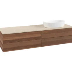 V&b antao servantskap 4 skuffer rillet 1600x360x500 høyre u/kranhull valnøtt/créme