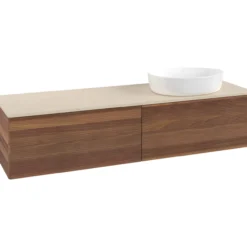 V&b antao servantskap 2 skuffer rillet 1600x360x500 høyre u/kranhull valnøtt/créme