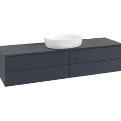 V&b antao servantskap 4 skuffer rillet 1600x360x500 m/kranhull blå