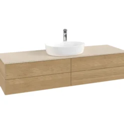V&b antao servantskap 4 skuffer rillet 1600x360x500 m/kranhull eik/créme