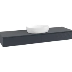 V&b antao servantskap 2 skuffer rillet 1600x190x500 u/kranhull blå