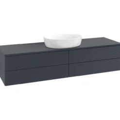 V&b antao servantskap 4 skuffer rillet 1600x360x500 u/kranhull blå