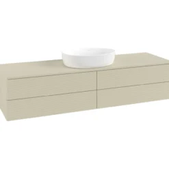 V&b antao servantskap 4 skuffer rillet 1600x360x500 u/kranhull silkegrå