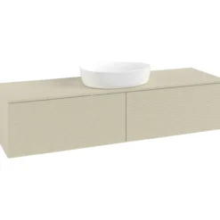 V&b antao servantskap 2 skuffer rillet 1600x360x500 u/kranhull silkegrå