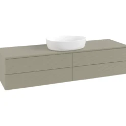 V&b antao servantskap 4 skuffer rillet 1600x360x500 u/kranhull stengrå