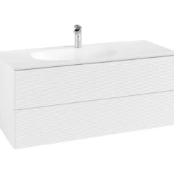 V&b antao servantskap 2 skuffer rillet 1188x504x492 venstre matt hvit