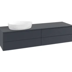 V&b antao servantskap 4 skuffer rillet 1600x360x500 venstre m/kranhull blå