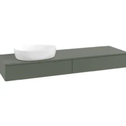 V&b antao servantskap 2 skuffer rillet 1600x190x500 venstre m/kranhull grønn