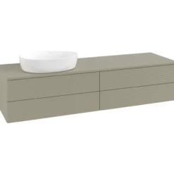 V&b antao servantskap 4 skuffer rillet 1600x360x500 venstre m/kranhull stengrå