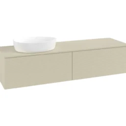 V&b antao servantskap 2 skuffer rillet 1600x360x500 venstre m/kranhull silkegrå