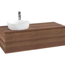 V&b antao servantskap 2 skuffer rillet 1200x360x500 venstre m/kranhull valnøtt/valnøtt