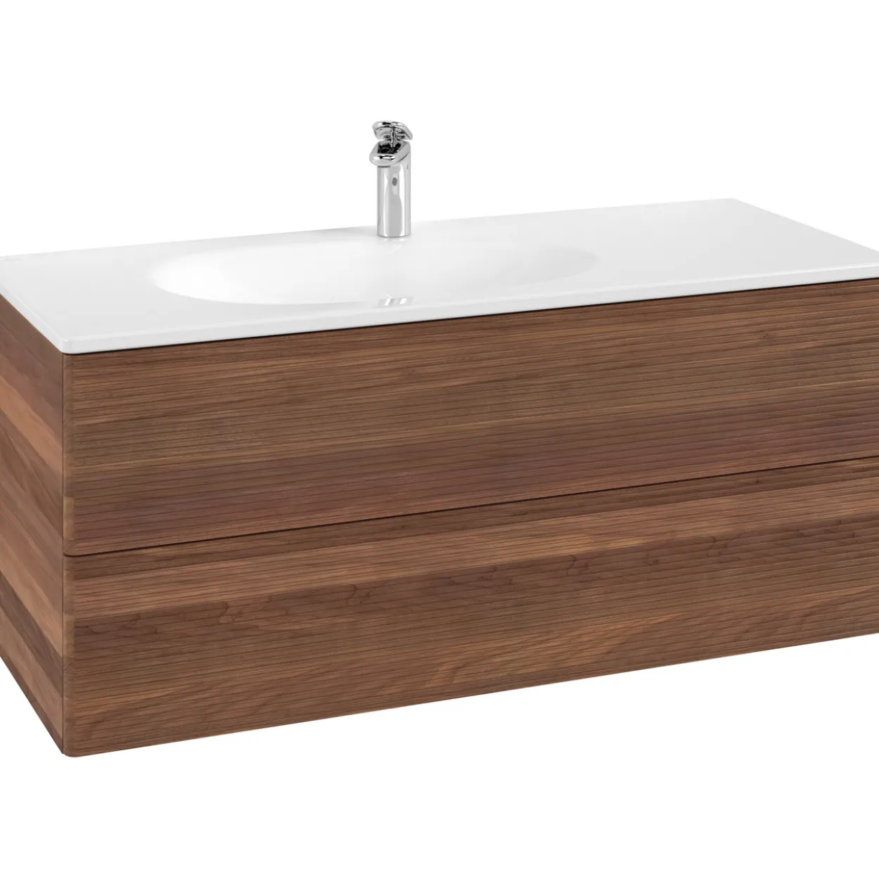 V&b antao servantskap 2 skuffer rillet 1188x504x493 venstre m/lys valnøtt