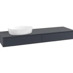 V&b antao servantskap 2 skuffer rillet 1600x190x500 venstre u/kranhull blå