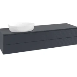 V&b antao servantskap 4 skuffer rillet 1600x360x500 venstre u/kranhull blå
