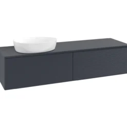 V&b antao servantskap 2 skuffer rillet 1600x360x500 venstre u/kranhull blå