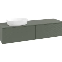 V&b antao servantskap 2 skuffer rillet 1600x360x500 venstre u/kranhull grønn