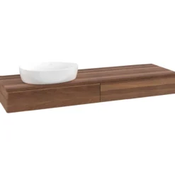 V&b antao servantskap 2 skuffer rillet 1600x190x500 venstre u/kranhull valnøtt/valnøtt