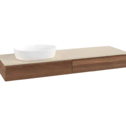 V&b antao servantskap 2 skuffer rillet 1600x190x500 venstre u/kranhull valnøtt/créme