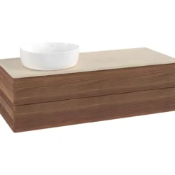V&b antao servantskap 2 skuffer rillet 1200x360x500 venstre u/kranhull valnøtt/créme