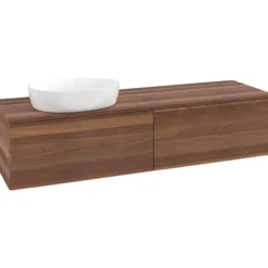 V&b antao servantskap 2 skuffer rillet 1600x360x500 venstre u/kranhull valnøtt/valnøtt
