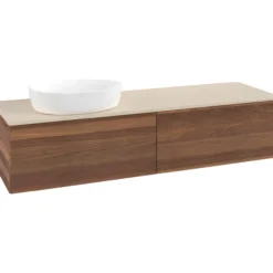 V&b antao servantskap 2 skuffer rillet 1600x360x500 venstre u/kranhull valnøtt/créme