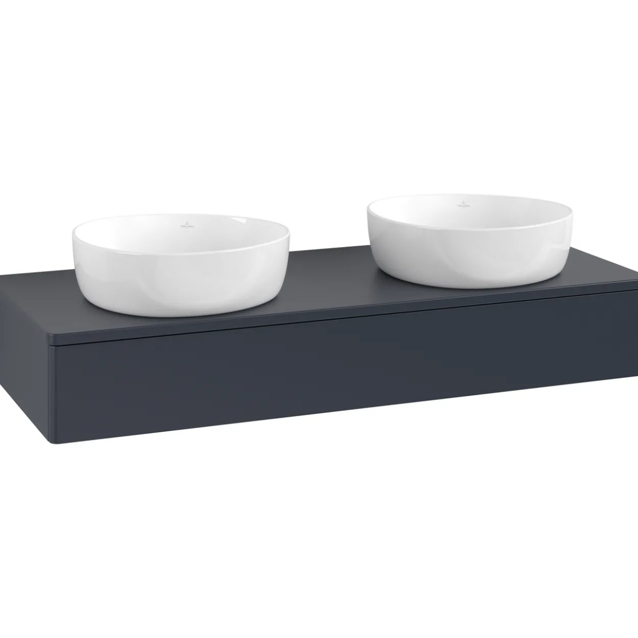 V&b antao servantskap 1 skuff glatt 1200x190x500 for 2 serv. m/kranhull blå