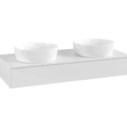 V&b antao servantskap 1 skuff glatt 1200x190x500 for 2 serv. m/kranhull hvit