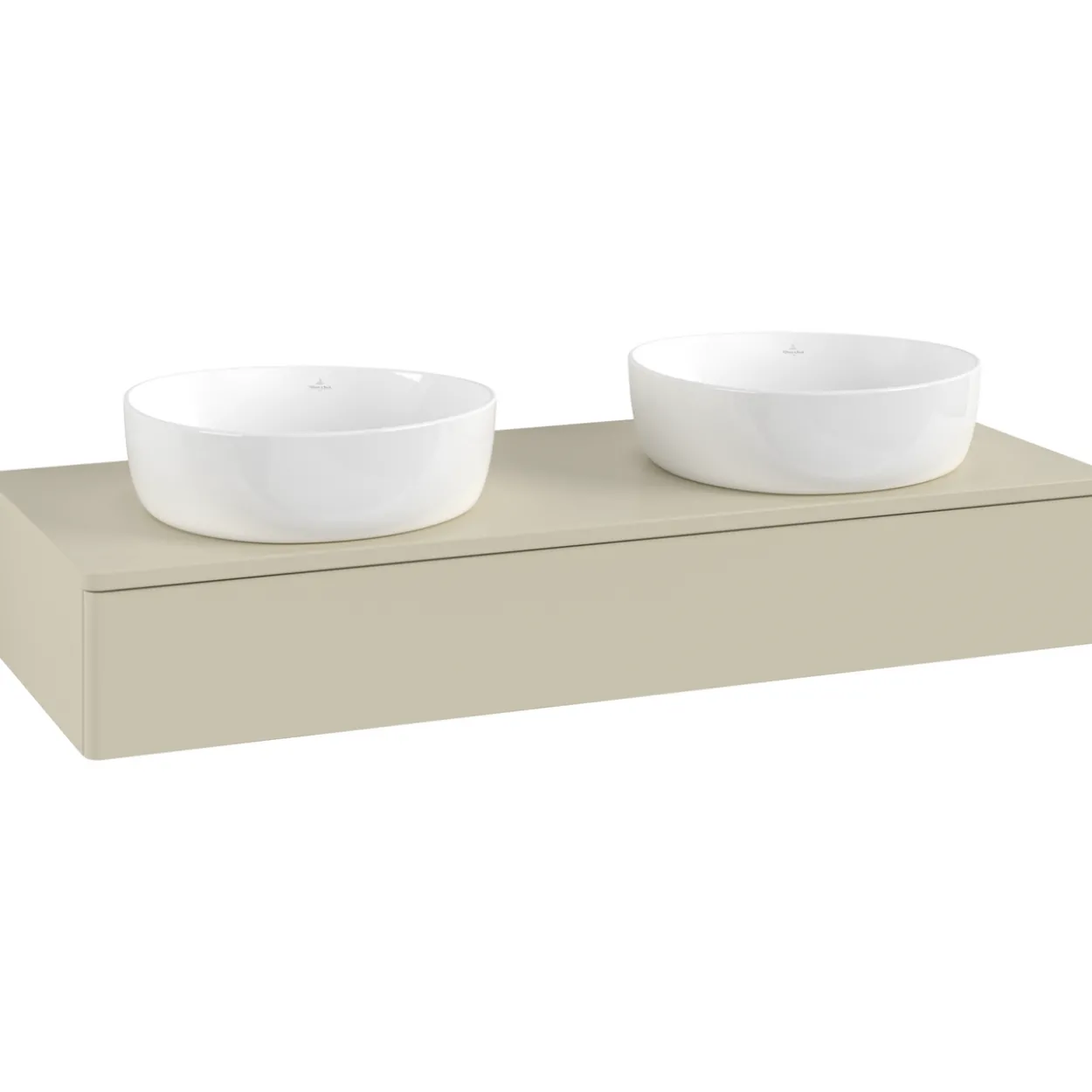 V&b antao servantskap 1 skuff glatt 1200x190x500 for 2 serv. m/kranhull silkegrå