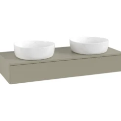 V&b antao servantskap 1 skuff glatt 1200x190x500 for 2 serv. m/kranhull stengrå