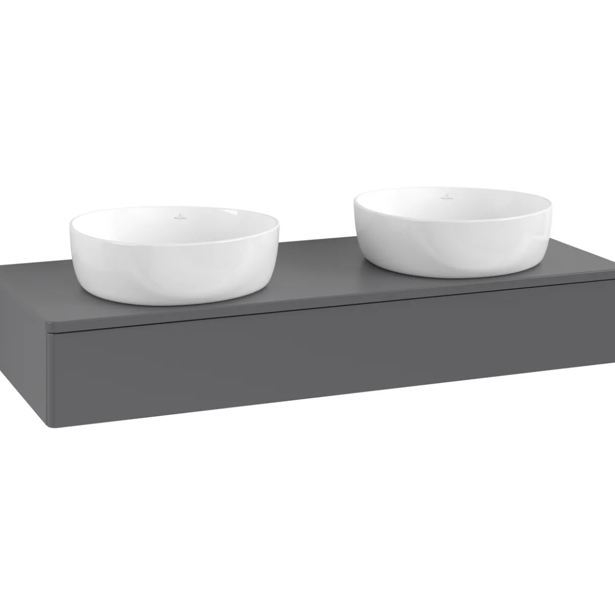 V&b antao servantskap 1 skuff glatt 1200x190x500 for 2 serv. u/kranhull antrasitt