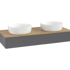 V&b antao servantskap 1 skuff glatt 1200x190x500 for 2 serv. u/kranhull antrasitt/eik