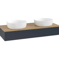 V&b antao servantskap 1 skuff glatt 1200x190x500 for 2 serv. u/kranhull blå/eik