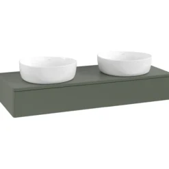 V&b antao servantskap 1 skuff glatt 1200x190x500 for 2 serv. u/kranhull grønn