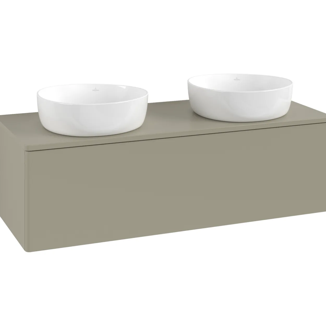 V&b antao servantskap 1 skuff glatt 1200x360x500 for 2 serv. u/kranhull stengrå