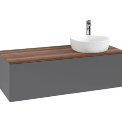 V&b antao servantskap 1 skuff glatt 1200x360x500 høyre m/kranhull antrasitt/valnøtt