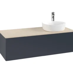 V&b antao servantskap 1 skuff glatt 1200x360x500 høyre m/kranhull blå/créme