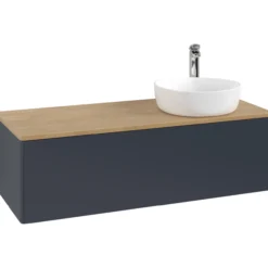 V&b antao servantskap 1 skuff glatt 1200x360x500 høyre m/kranhull blå/eik