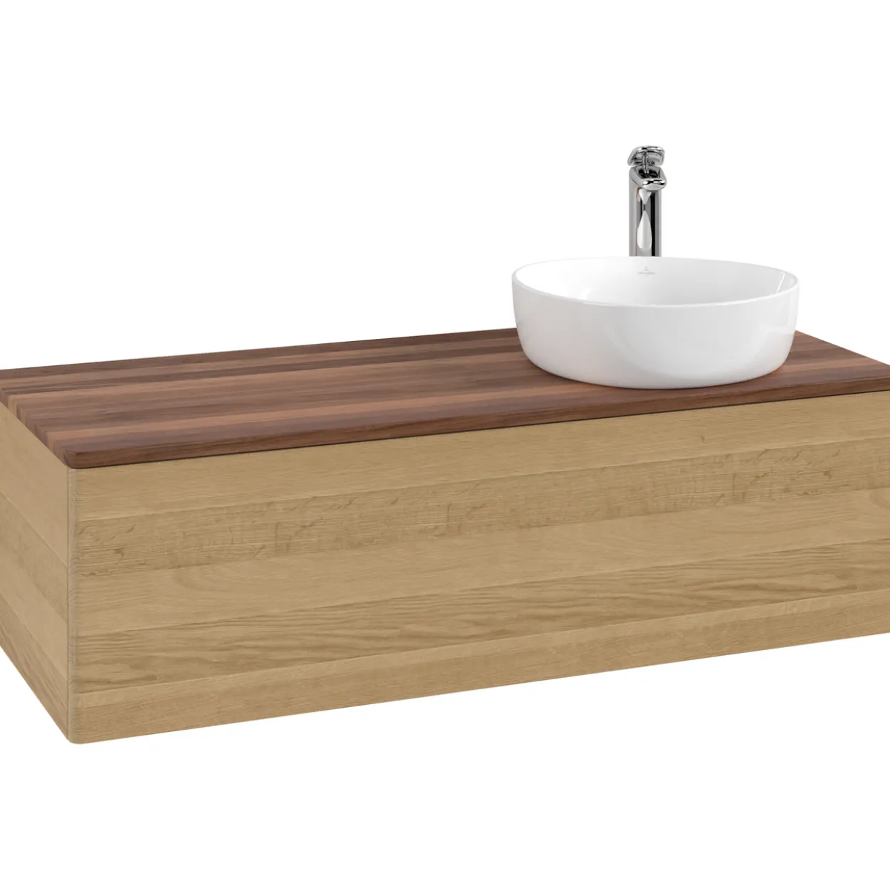 V&b antao servantskap 1 skuff glatt 1200x360x500 høyre m/kranhull eik/valnøtt