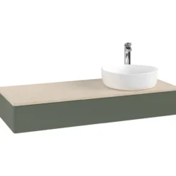 V&b antao servantskap 1 skuff glatt 1200x190x500 høyre m/kranhull grønn/créme