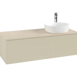 V&b antao servantskap 1 skuff glatt 1200x360x500 høyre m/kranhull silkegrå/créme