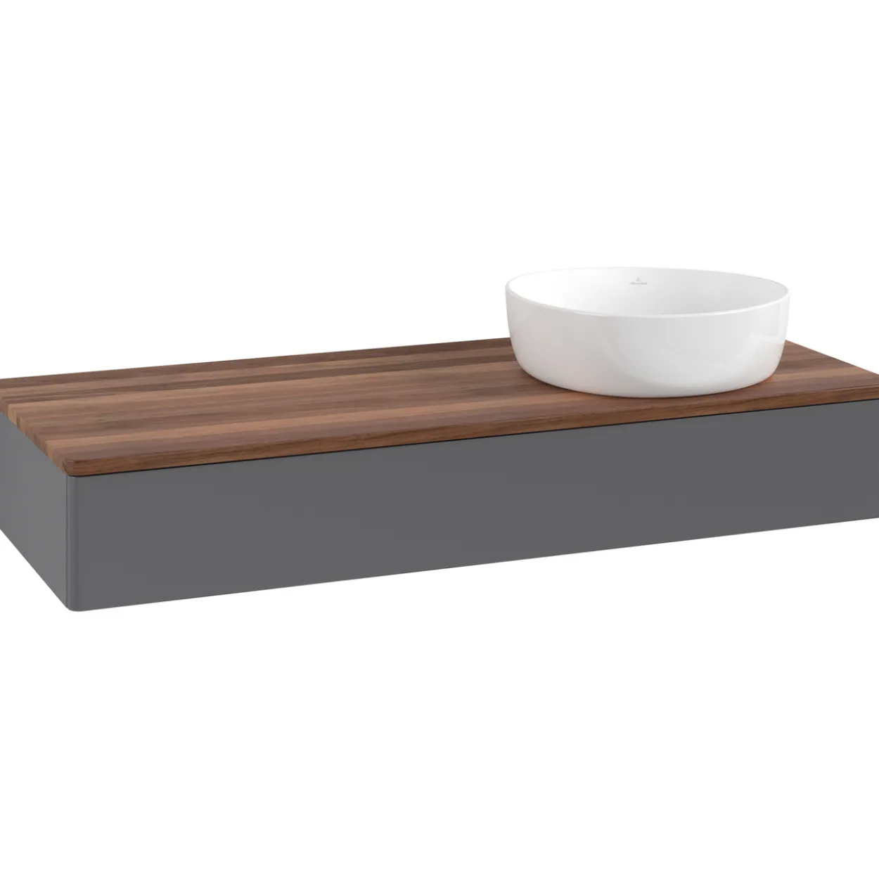V&b antao servantskap 1 skuff glatt 1200x190x500 høyre u/kranhull antrasitt/valnøtt