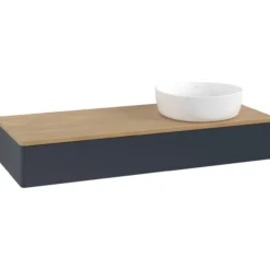 V&b antao servantskap 1 skuff glatt 1200x190x500 høyre u/kranhull blå/eik