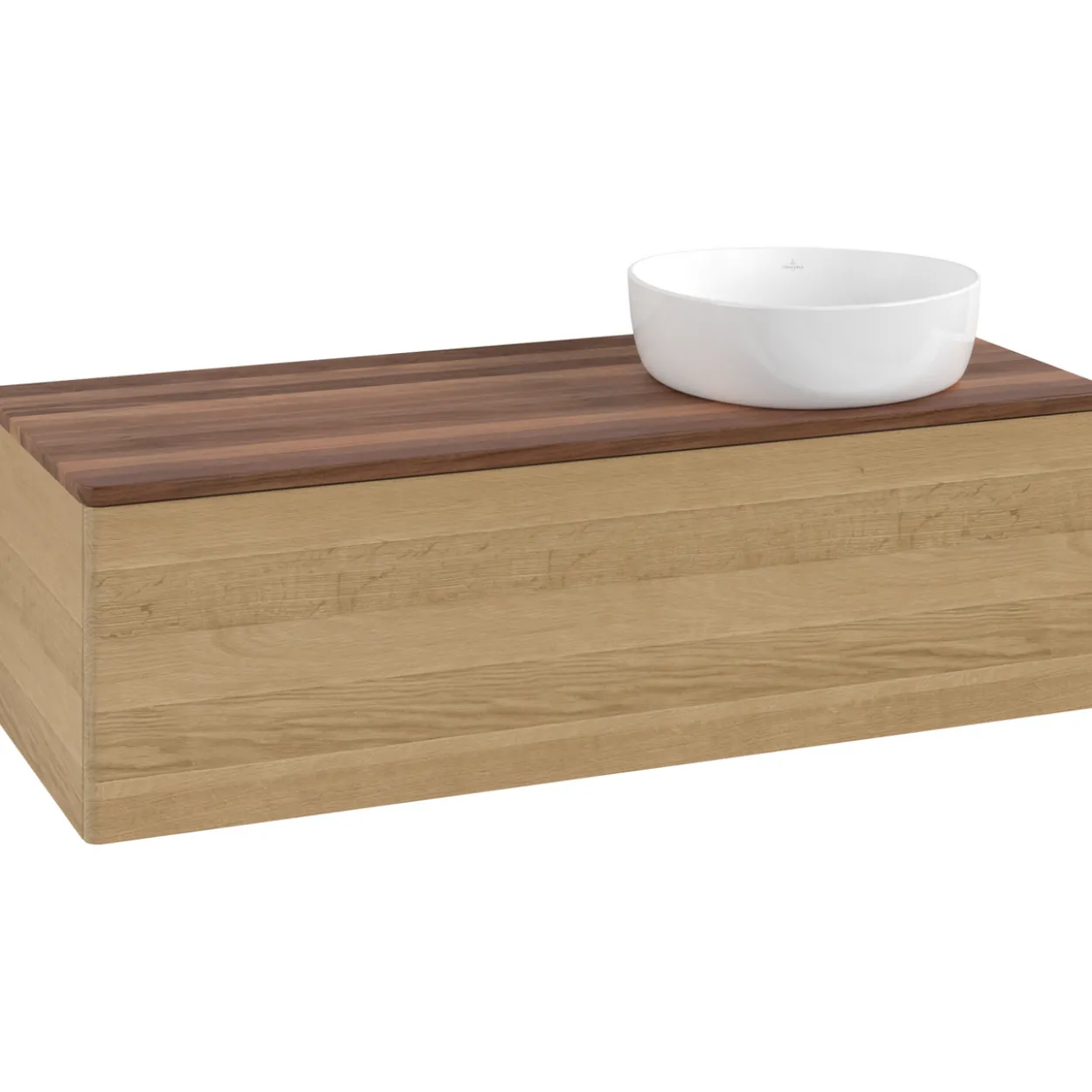 V&b antao servantskap 1 skuff glatt 1200x360x500 høyre u/kranhull eik/valnøtt