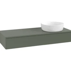 V&b antao servantskap 1 skuff glatt 1200x190x500 høyre u/kranhull grønn